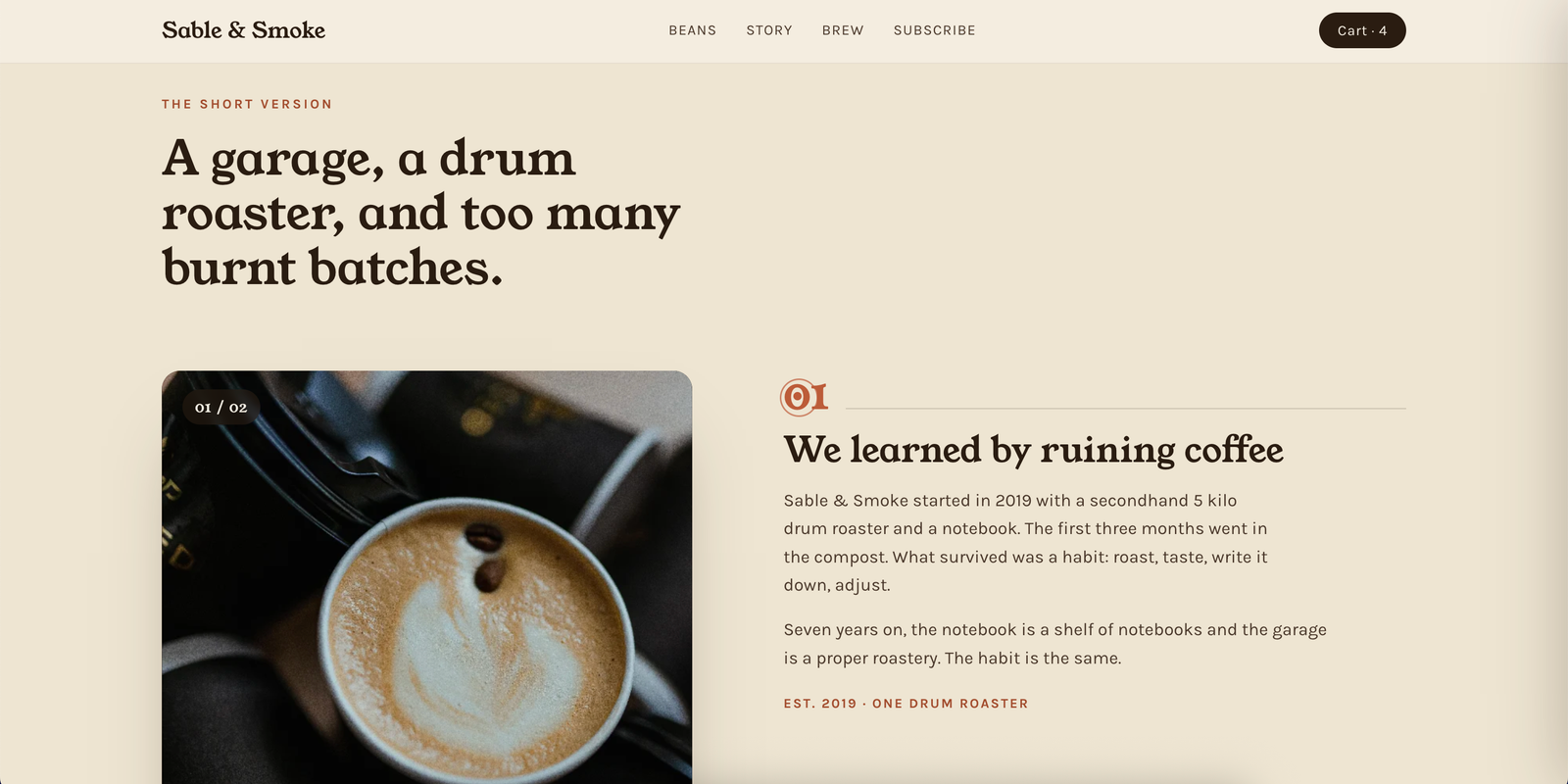 The short version — a garage, a drum roaster, and too many burnt batches